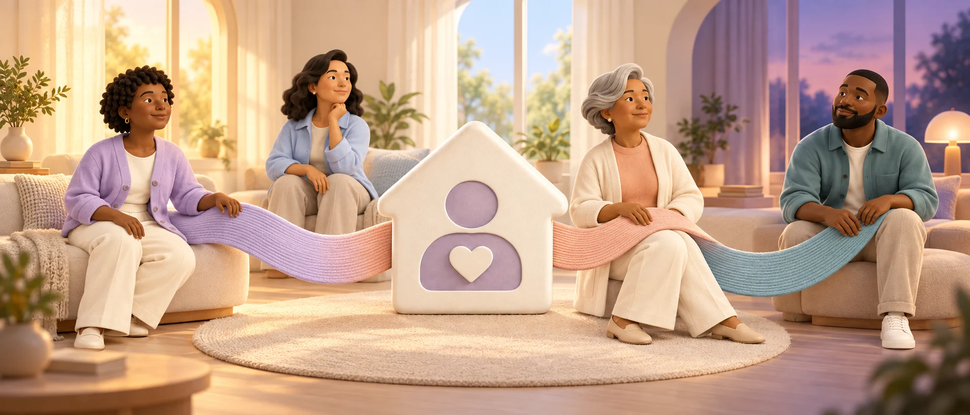 The same child profile connecting established caregivers across morning, afternoon, and evening