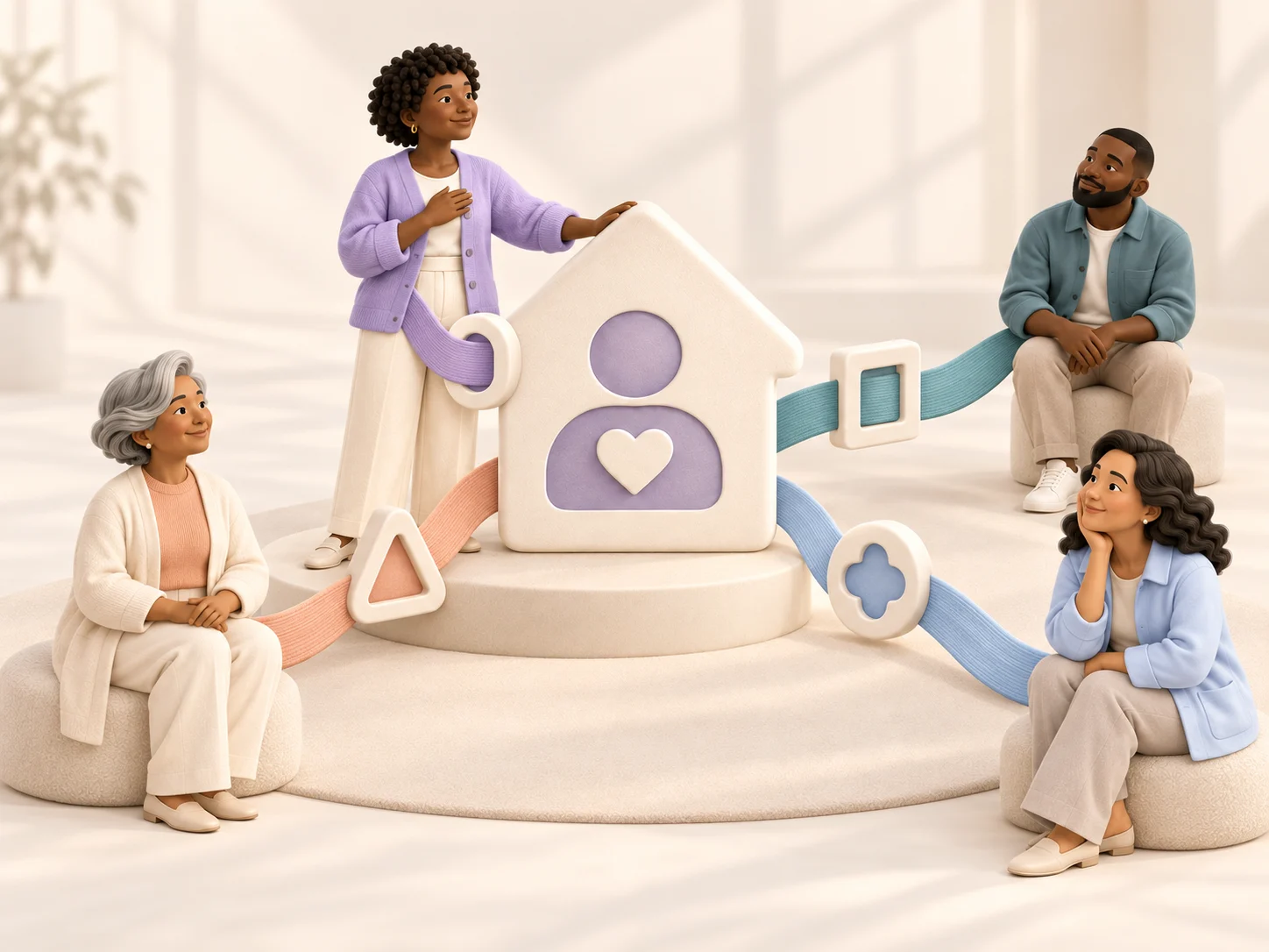 The profile owner managing different access levels for three other caregivers
