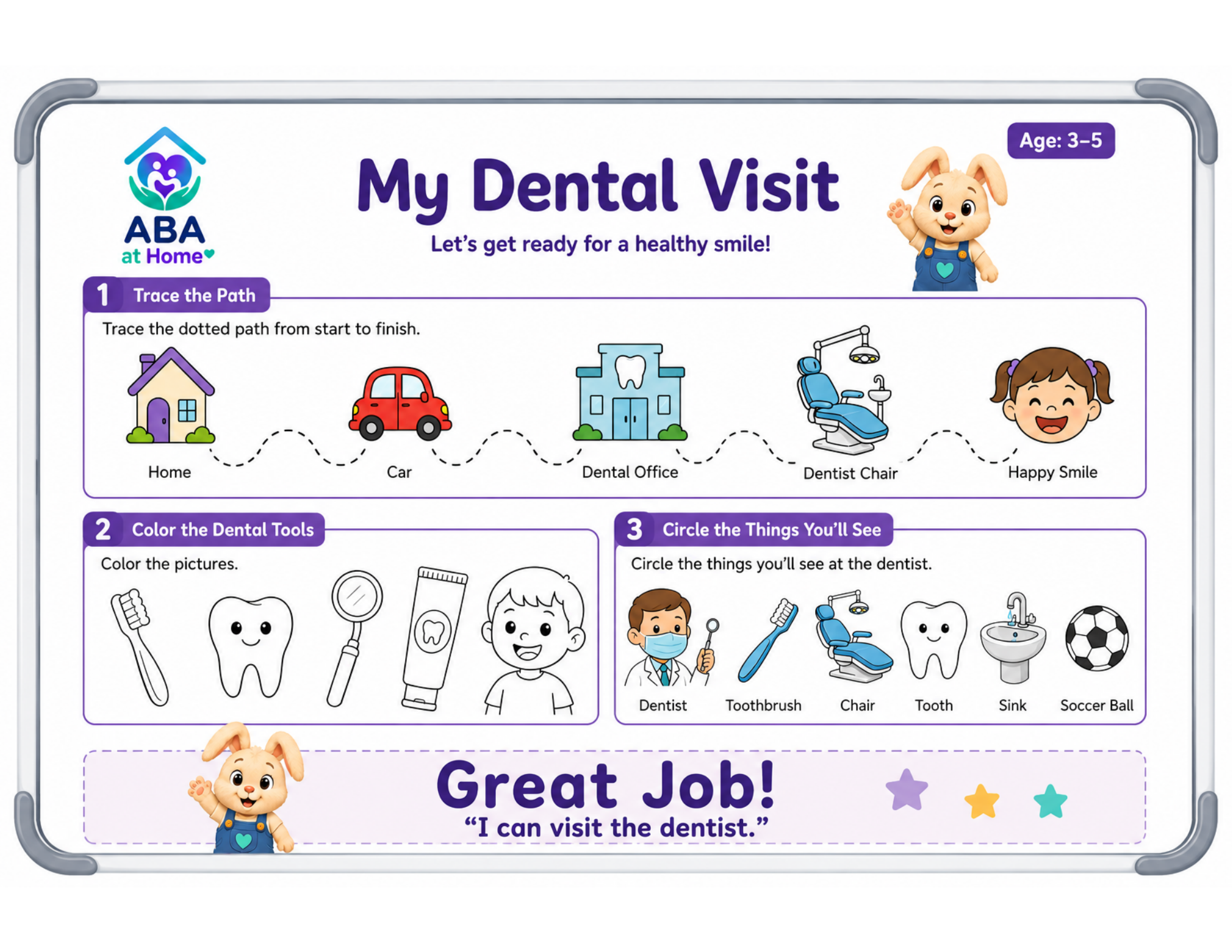 My Dental Visit worksheet preview